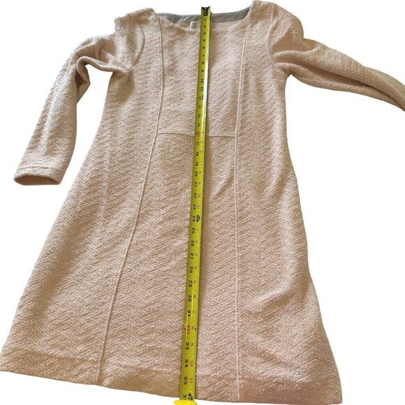 Anthropologie Pink Knit Shift Dress Sz M Long Sleeve Cotton Saturday Sunday - Picture 12 of 16